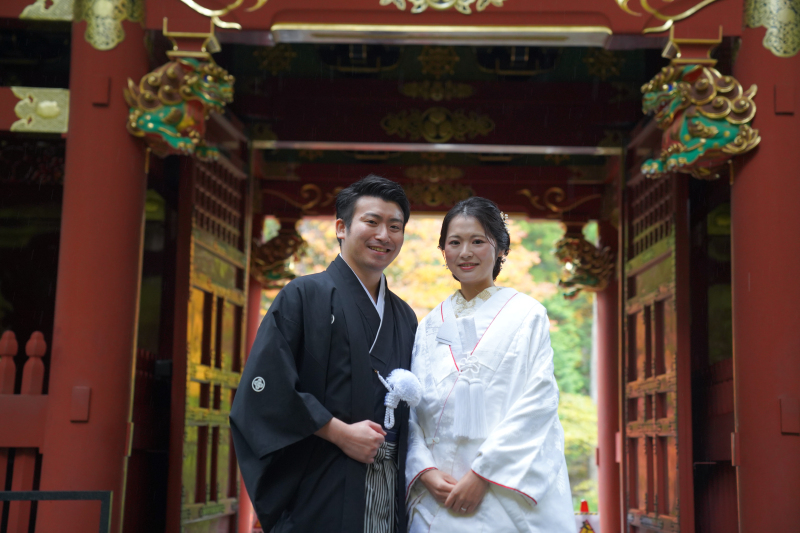 白無垢×黒紋付袴