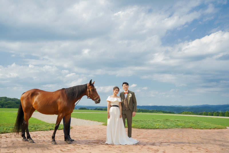 馬と一緒に撮れる！