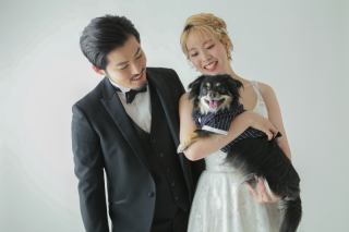 大切なペットと一緒に撮影
