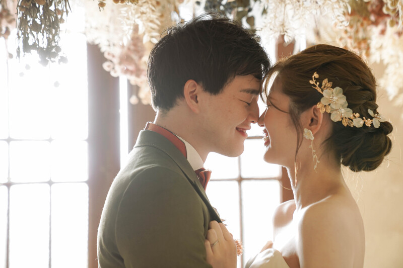 光に包まれたような撮影も。