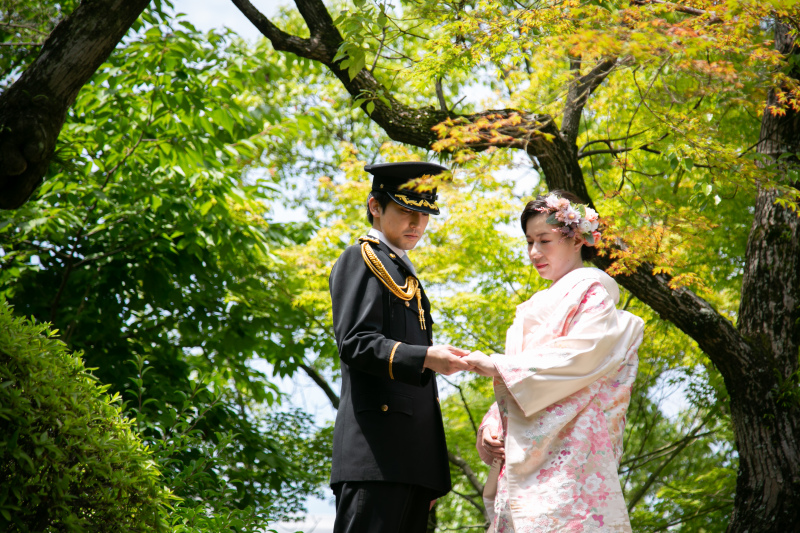 ピンクの色打掛がとても可愛いです