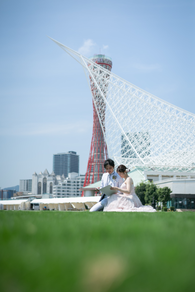 メリケンパークの芝生で♪