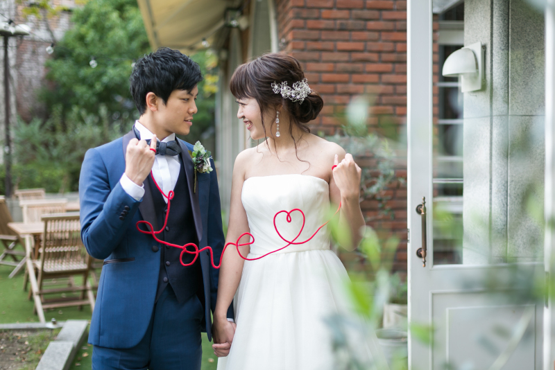 レストランのお庭で