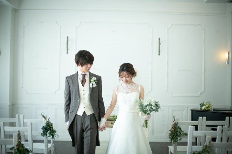 まずはウエディングドレスで撮影