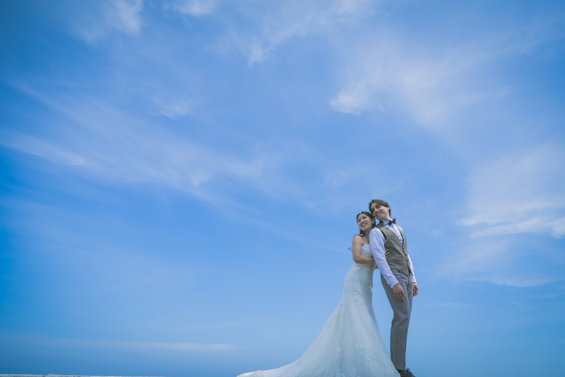 青い空と青い海でリゾート気分