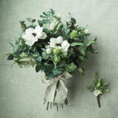 販売シルクフラワーブーケ(ブートニアセット)