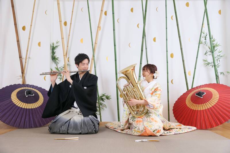 お二人ならではの楽器ショット