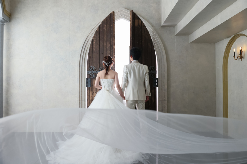 ベールを使った柔らかいカット