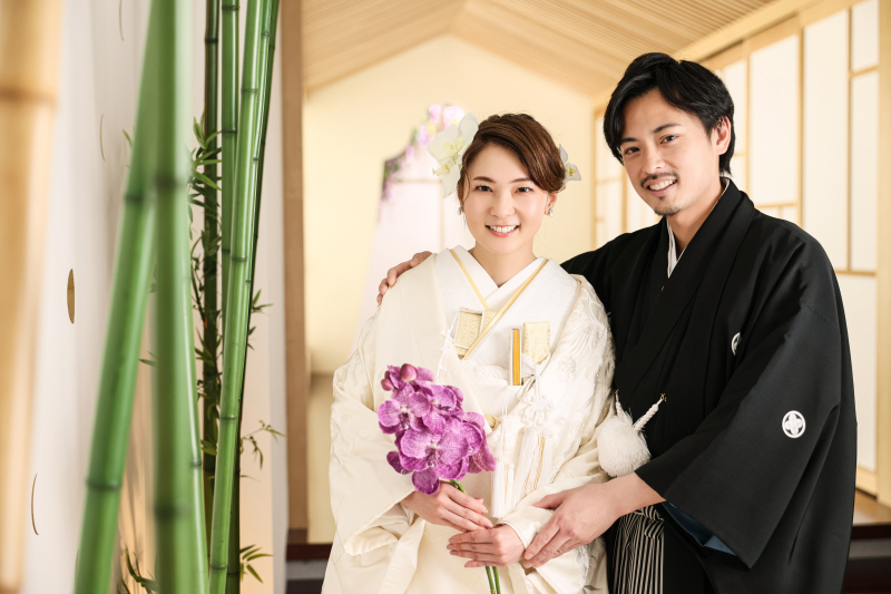 お気に入りのブーケをもって