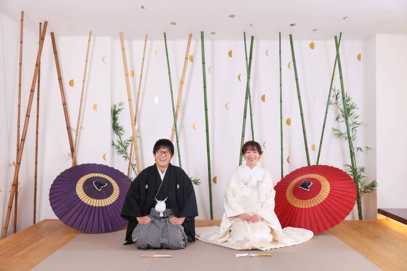 格天井と竹林に囲まれて。感謝を伝える正座のご挨拶