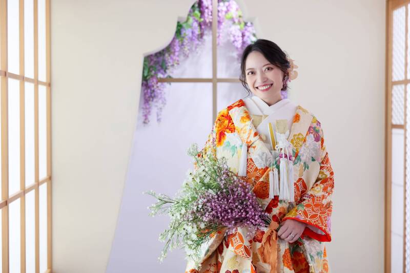 色打掛の美しさを際立たせるソロカット