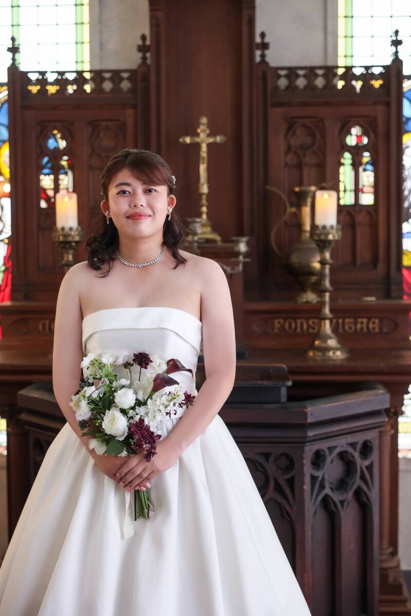 上品なブーケと柔らかな表情を大切に