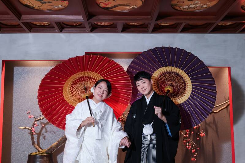 【和装モダン】伝統的な白無垢と洗練されたスタジオで綴る、和の空間