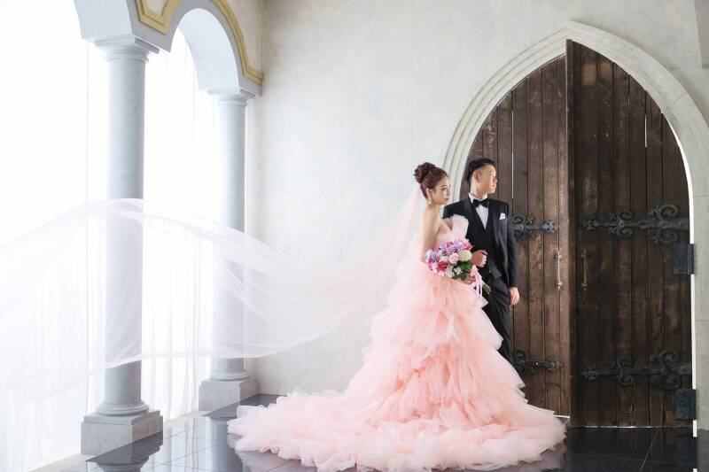 風を感じる、優美なロングベール