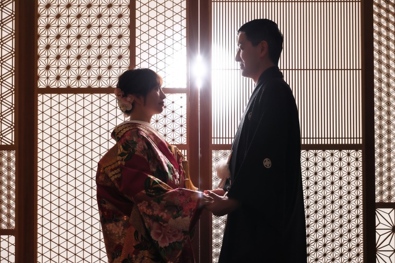 和装でシルエットショット