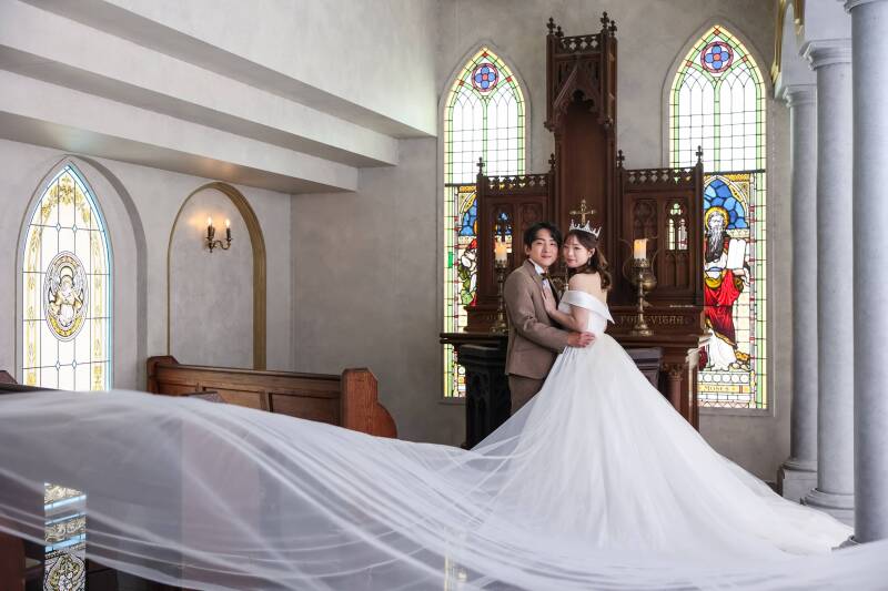 ロングベールが描き出す、美しき曲線美