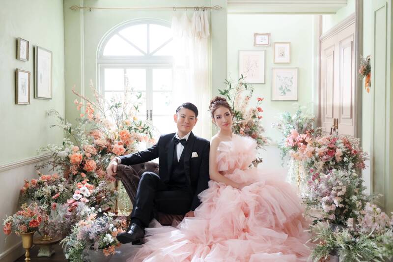 可憐な花々に囲まれる、至福の時