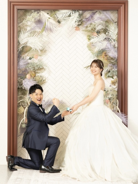 お二人らしいプロポーズ風のお写真