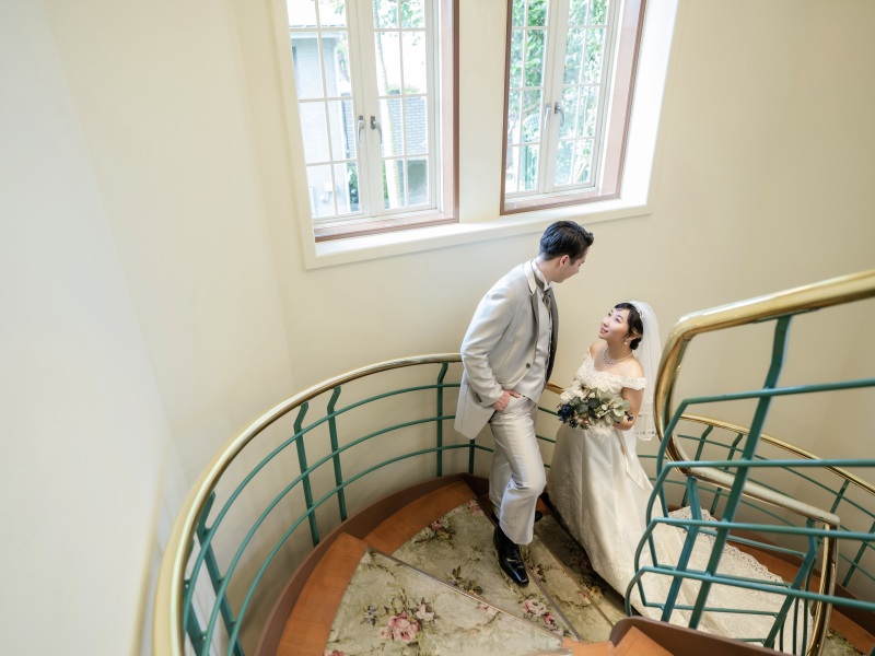 階段を使ったロマンチックなお写真を