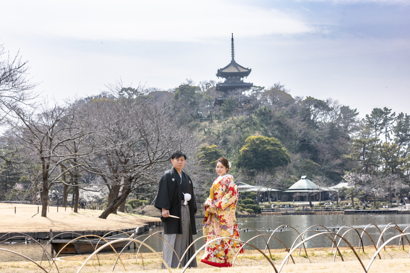 三渓園の名物!五重塔と共に。