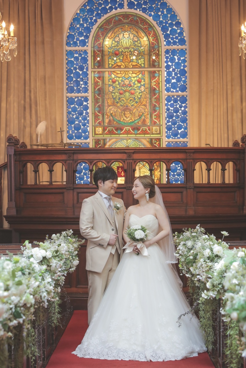 挙式らしい厳かな雰囲気で…