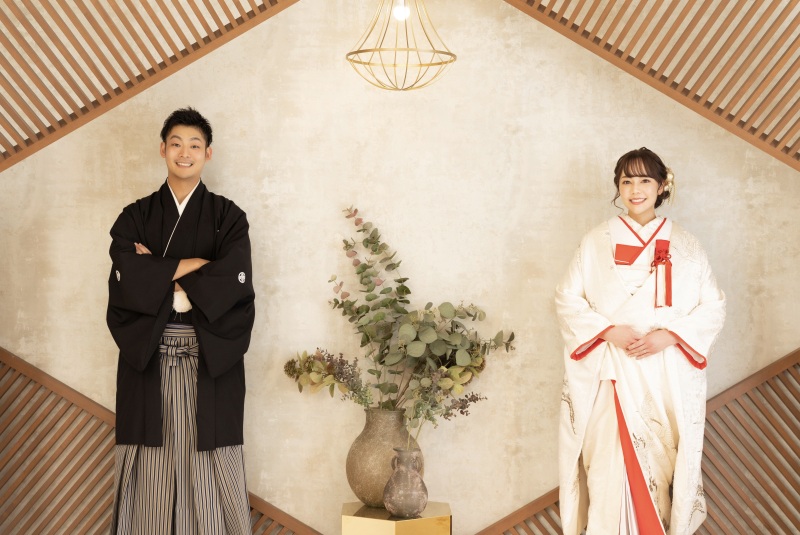 黒紋服×白無垢