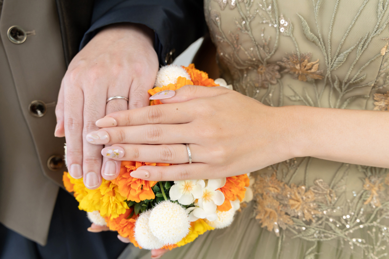 持ち込みブーケでお手元ショット☆