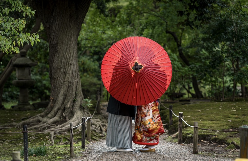 番傘シルエット