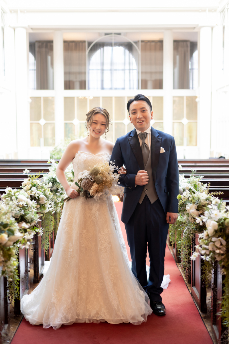 バージンロードの上で1枚♡