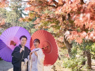 三溪園での紅葉ロケーション