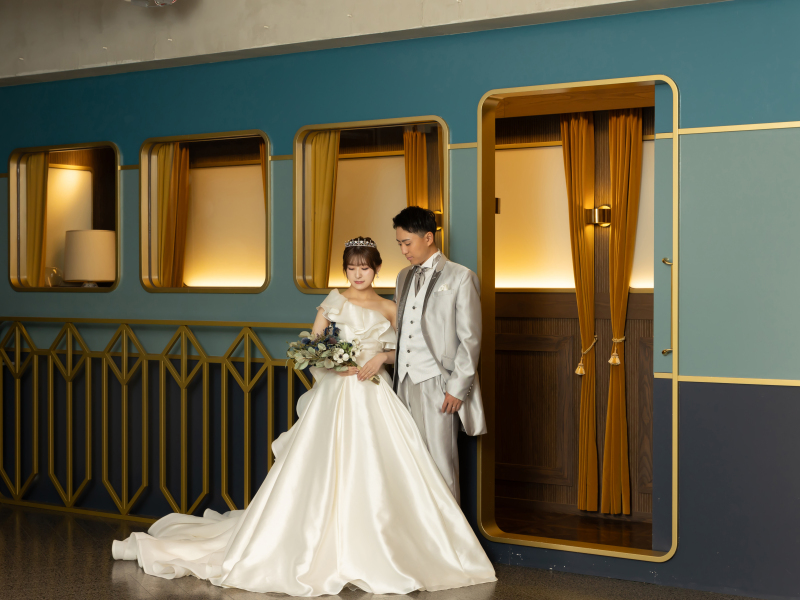 ブーケを持って