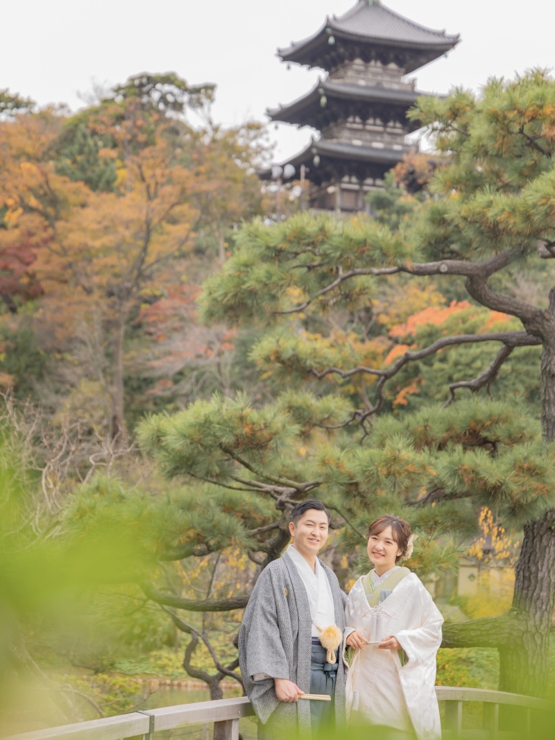 三渓園のシンボル三重塔