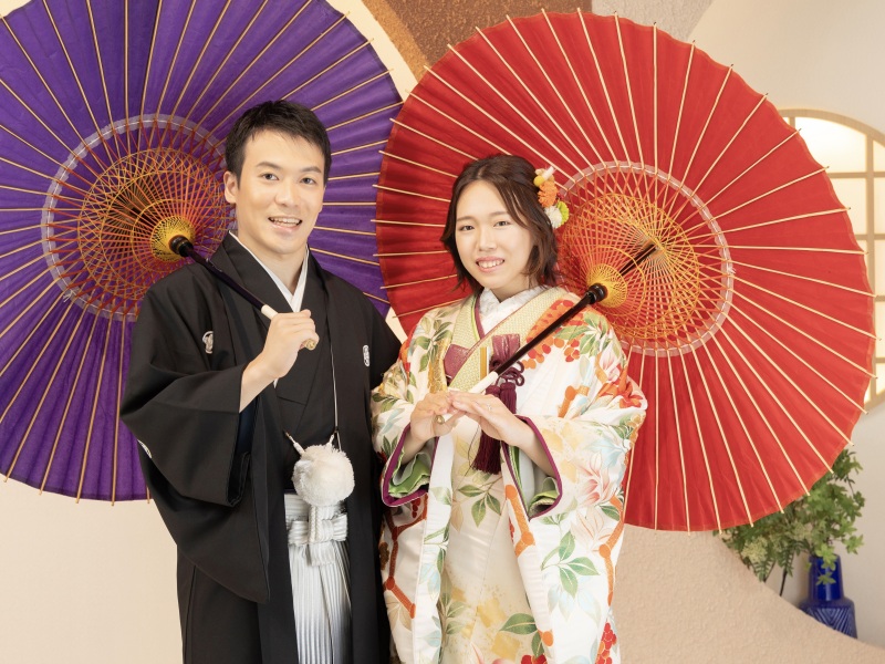 傘を使用して華やかに