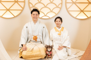 愛犬と一緒にフォトウェディング♪