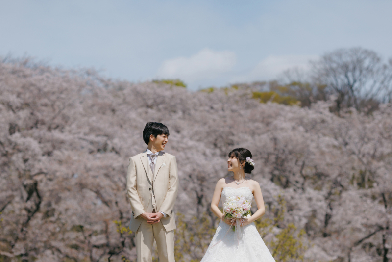 今度は桜をバックにして