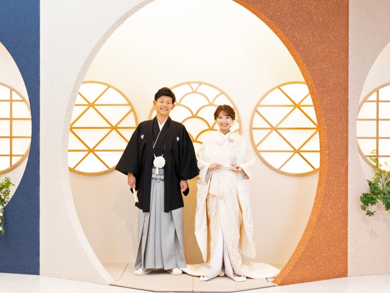 白無垢でまじめに撮影を