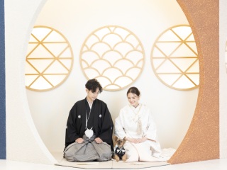 愛犬と一緒にウエディングフォト