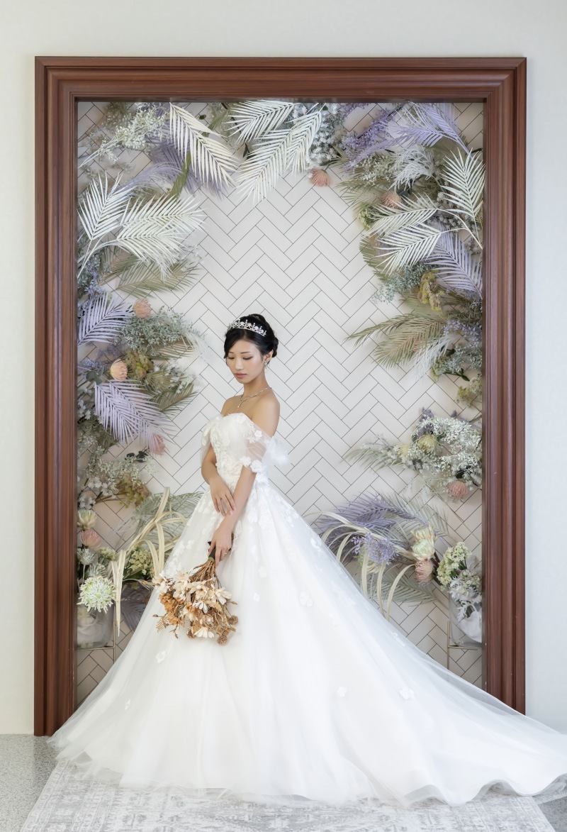 お花の背景で華やかに…♡