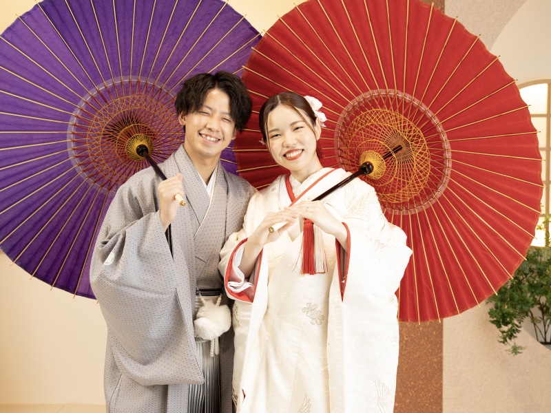 和装ならではの番傘ショット