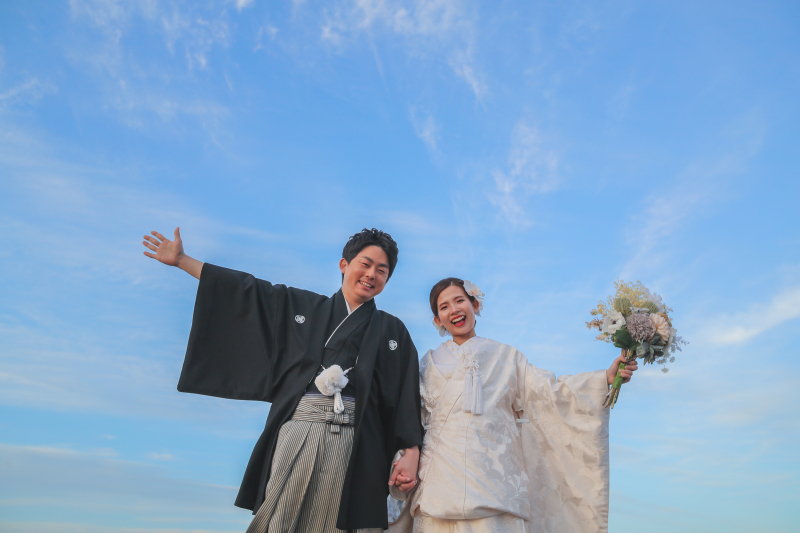 青空の下でにっこりポーズ!!