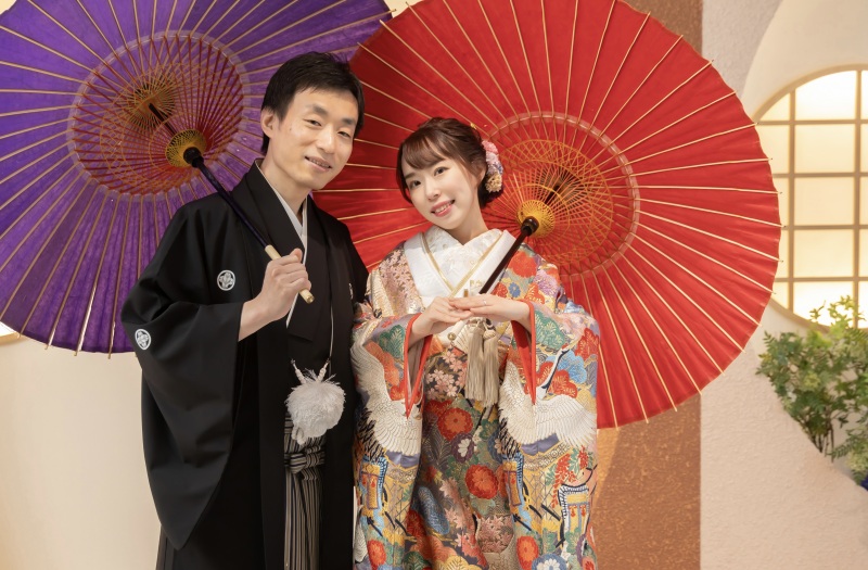 番傘をつかって…