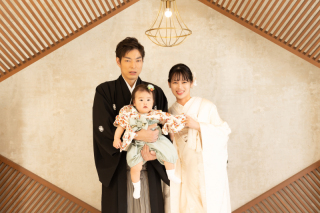 ご家族3名様でお写真残す和装スタジオ撮影