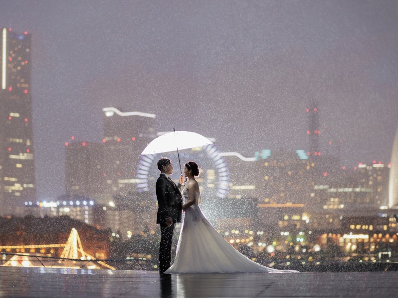 雨の中での大さん橋撮影♪