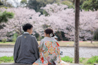 三溪園で桜ロケーション撮影♪