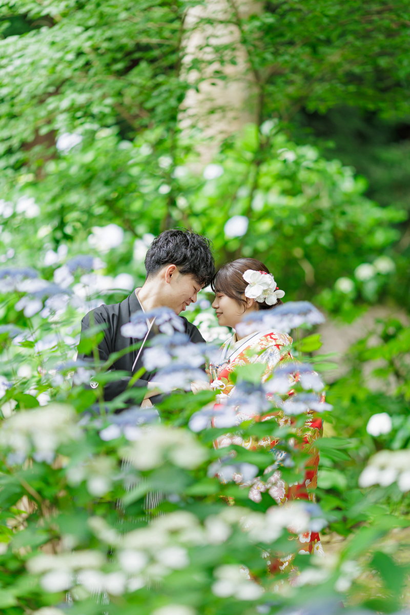 紫陽花とのショット♪