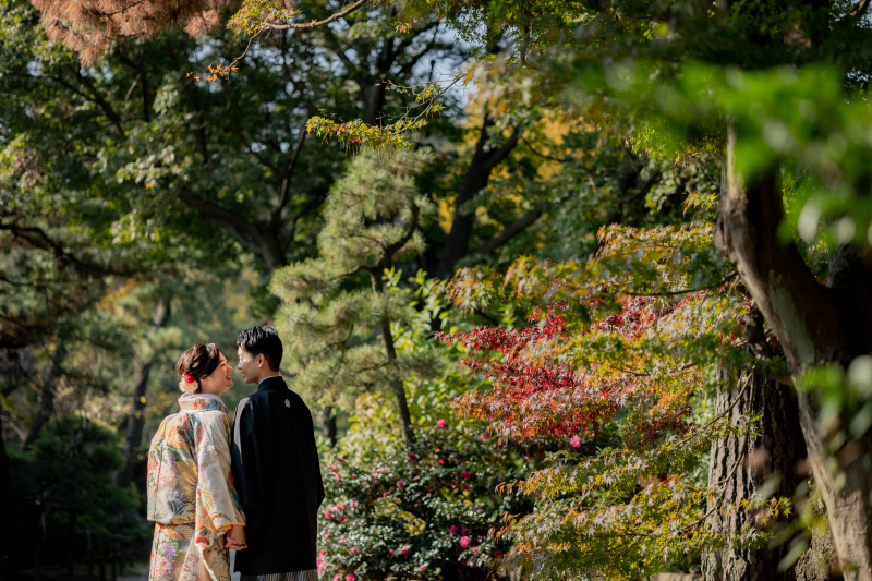 色づき始めた紅葉と♪