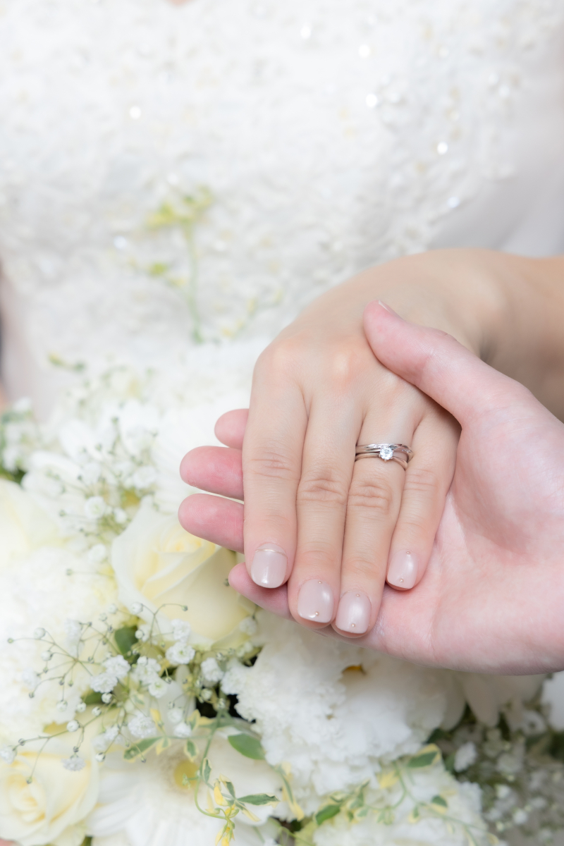 お持ち込みの生花とお手元ショット!