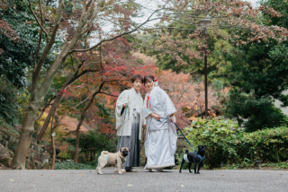 和装ロケーション撮影で愛犬と一緒に♪