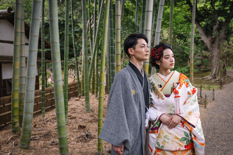 和装の胸元にもこだわりを詰めて