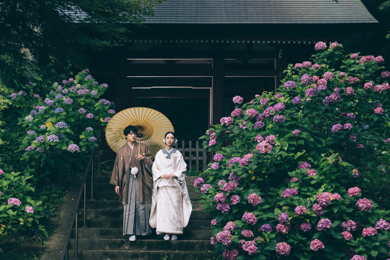 【組数限定✳︎紫陽花プラン✳︎】和装&times;紫陽花ロケーション（鎌倉）データ100カット付き【衣裳選び放題】